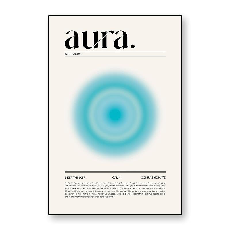 CINMON Aura Poster Blue Aura Poster Gradient Print Manifestation Wall Art Modern Spiritual Decor ... | Amazon (US)