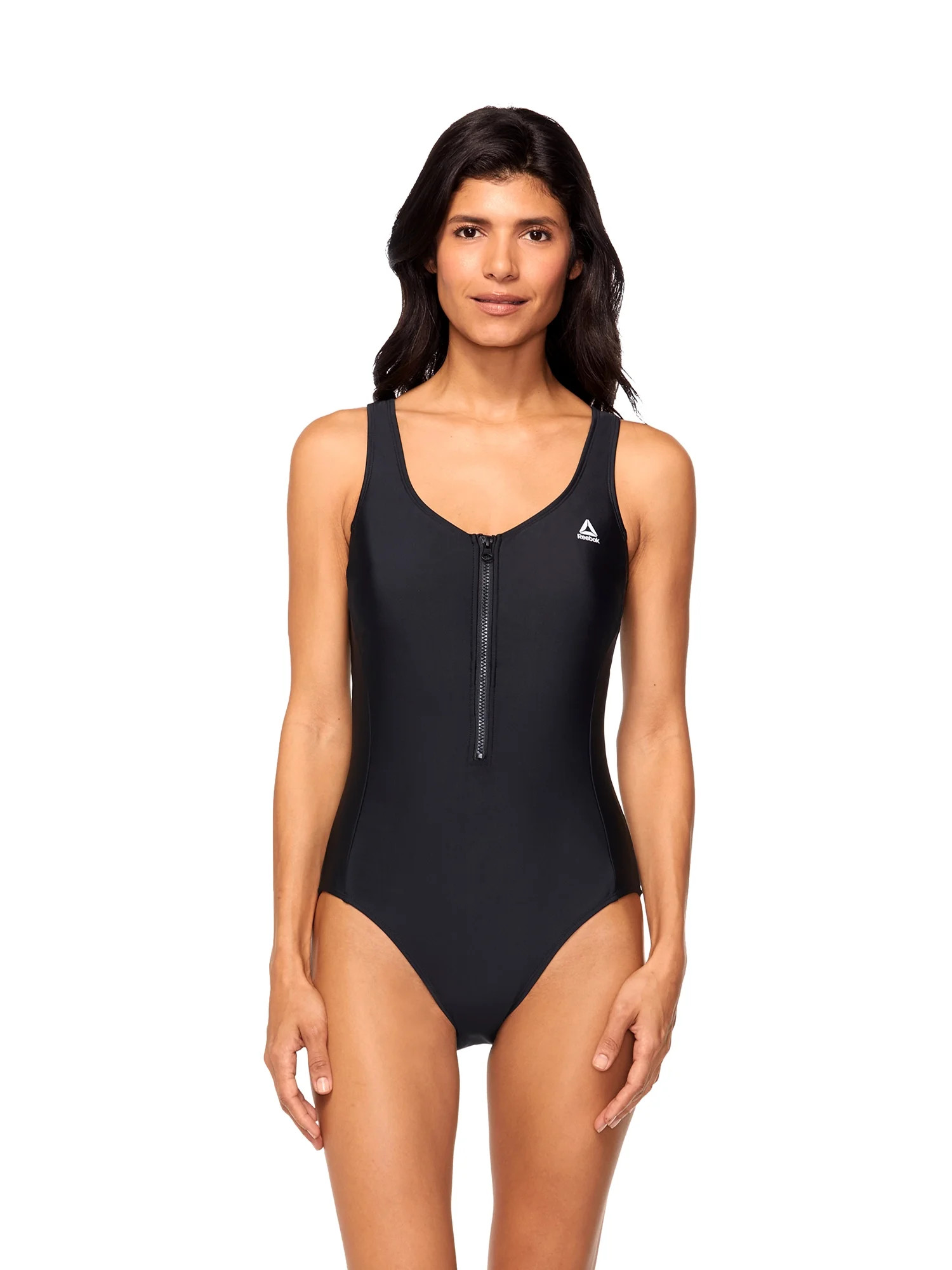 Reebok Women's Logo One Piece Swimsuit with Zipper, UPF 50+, Sizes XS-XXL | Walmart (US)