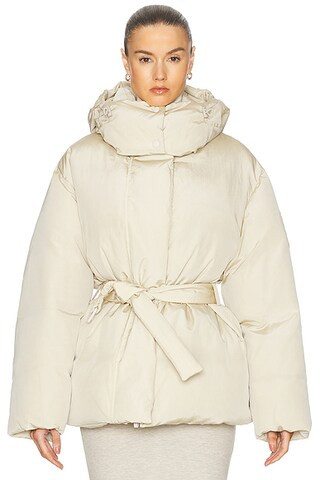 Acne Studios Oksa Shiny Coated Puffer Jacket in Faded Grey | FWRD | FWRD 