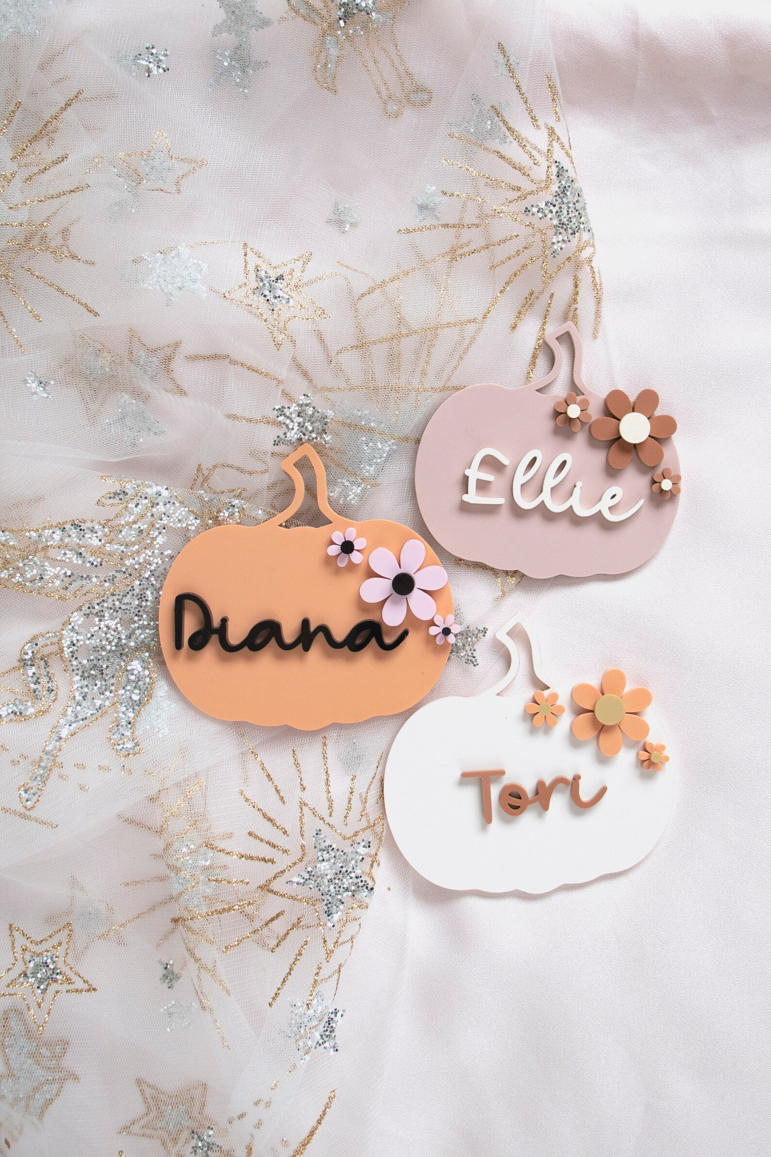 pink boho halloween pumpkin personalized spooky basket gift tag | Etsy (US)