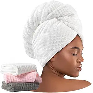 Umisleep 3 Pack Microfiber Hair Towel Wrap for Curly Hair, Super Absorbent Hair Drying Towel for ... | Amazon (US)