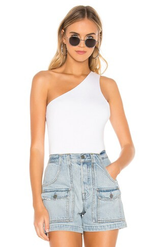 superdown Devonne One Shoulder Bodysuit in White from Revolve.com | Revolve Clothing (Global)