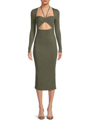 SIMKHAI Danika Cut Out Midi Dress on SALE | Saks OFF 5TH | Saks Fifth Avenue OFF 5TH