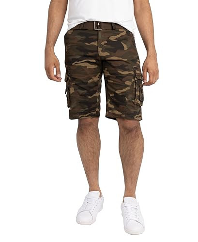 X RAY Mens Cargo Shorts Camo & Solid Colors 12.5" Inseam Knee Length Classic Fit Multi Pocket (Big and Tall Shorts for Men), Double Stitch Brown Camo, 40 | Amazon (US)