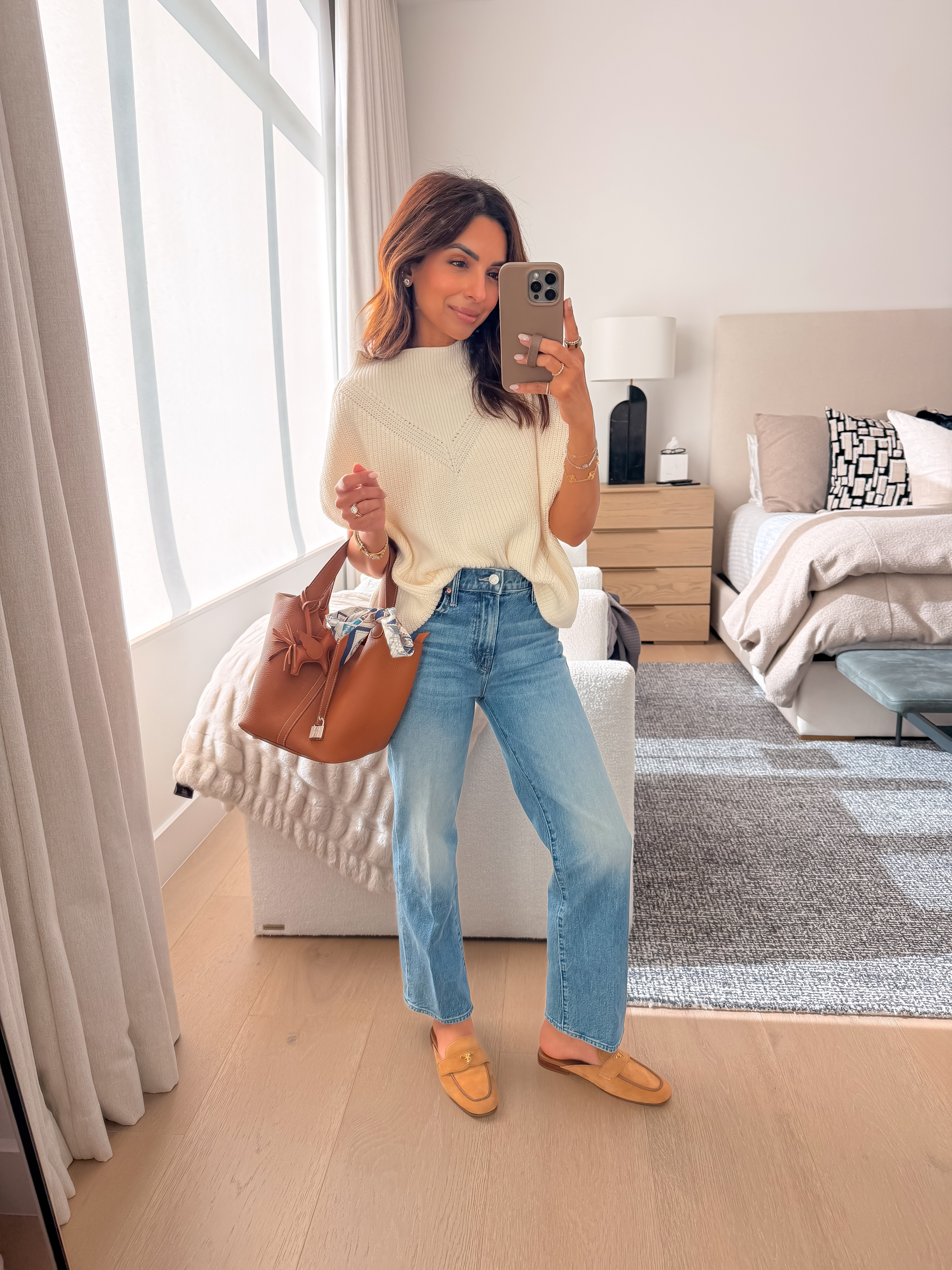 Winter to spring transitional outfit idea! This Anthropologie sweater is so chic. And of course paired with some cute Mother jeans 🤎

#LTKstyletip

#LTKSeasonal