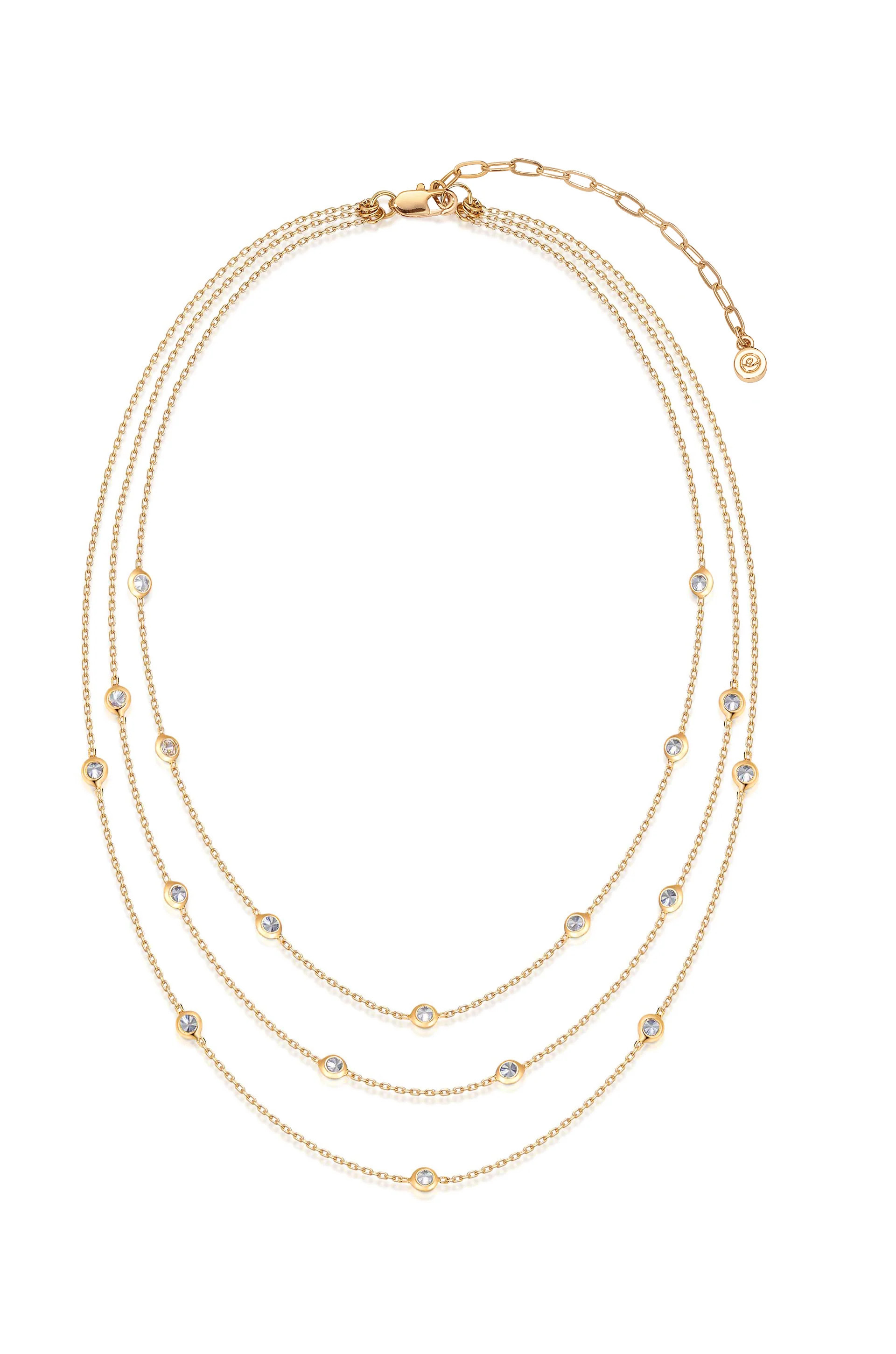 Crystal Dot Layered Necklace | Ettika
