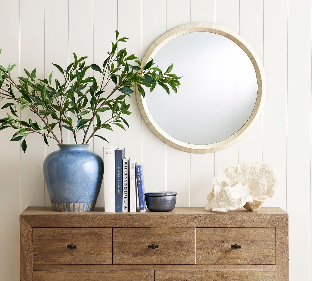 Nadia Bone Mirror, Ivory. 30" Round | Pottery Barn (US)