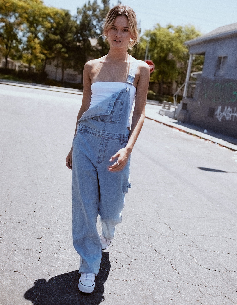 RSQ Womens Boyfriend Denim Overalls | Tillys