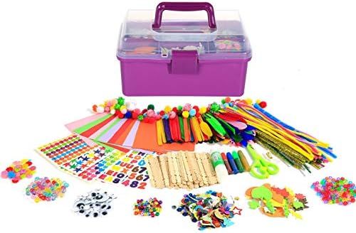 Arts Craft Supplies for Kids, 1000+ PCS Toddler DIY Craft Art Supply Set Include Pipe Cleaners, P... | Amazon (US)