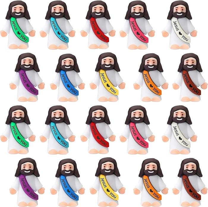 20PCS Little Jesus Figures, Mini Jesus Figurines in Bulk, Multicolor Tiny Jesus Figures, Miniatur... | Amazon (US)