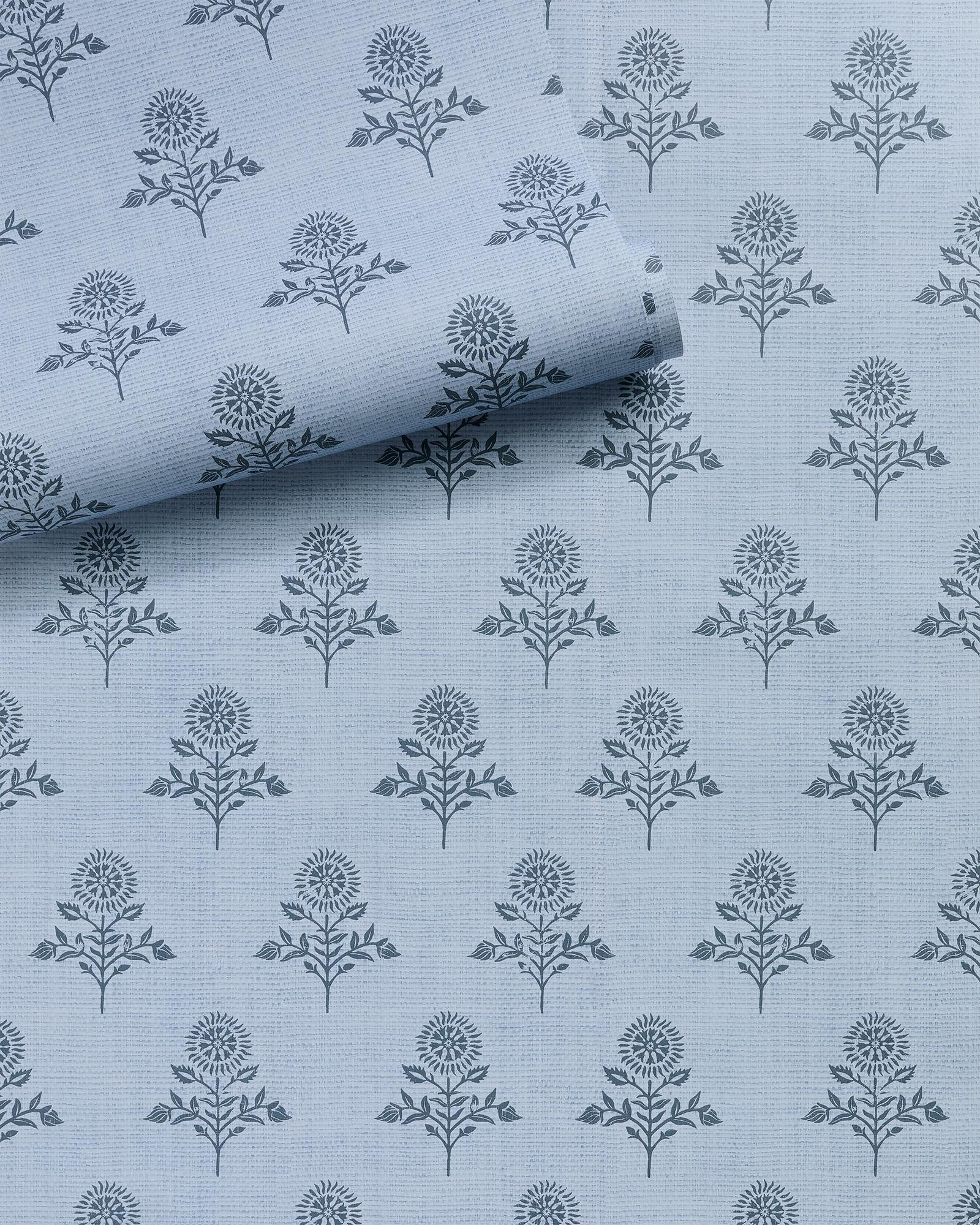 Sunflower Block Print Wallpaper | Serena and Lily
