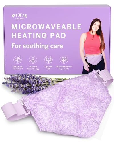 Pixie Microwavable Heating Pad for Period Cramps - Flaxseed & Lavender Weighted Wearable Hot & Cold Reusable TheraPad™ Waist Belt for Menstrual Cramp Pain Relief, Lower Back, Stomach & Feminine Care | Amazon (US)