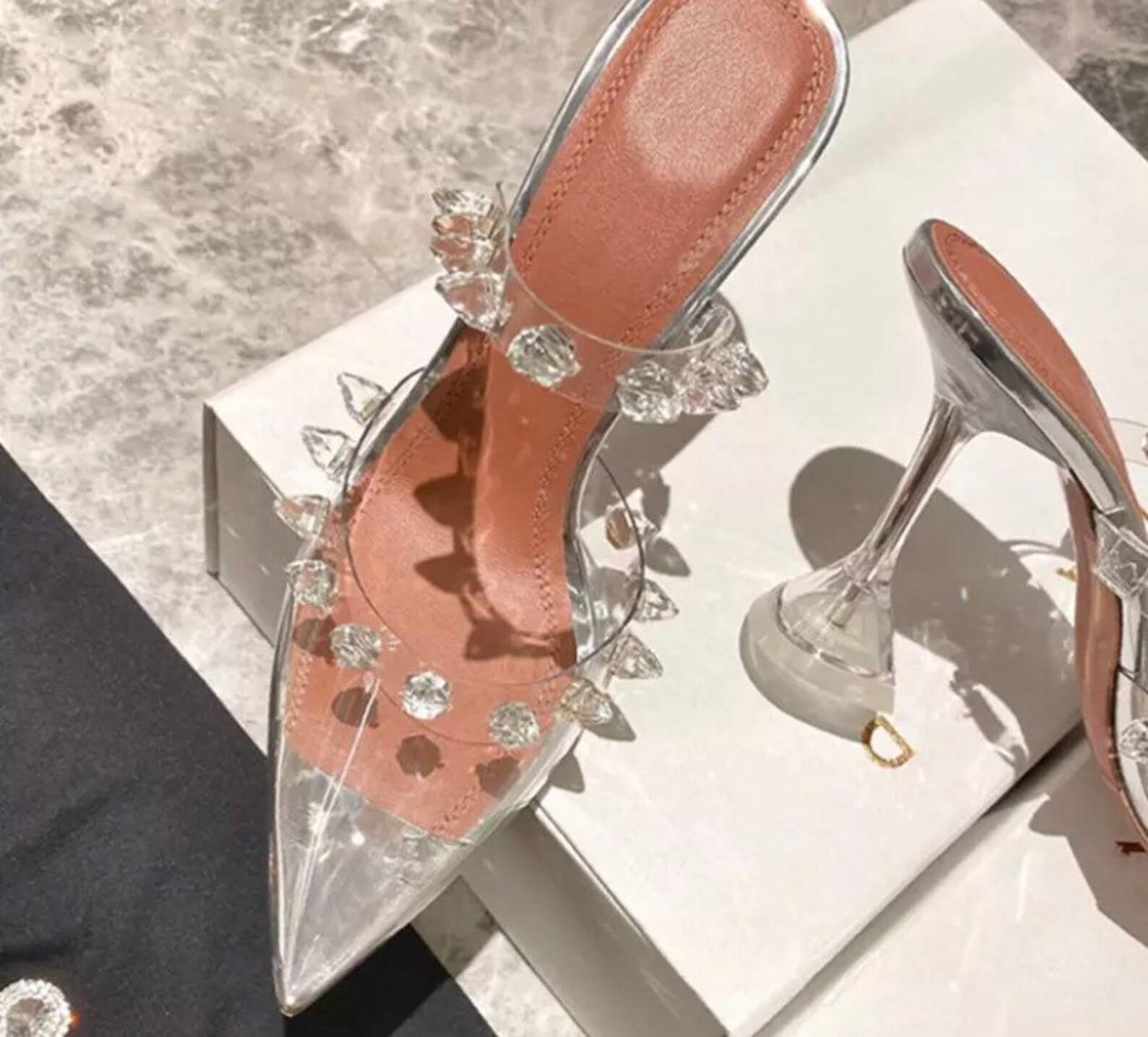 Star Style Rivet Transparent Heeled Women Sandals Fashion | Etsy | Etsy (US)