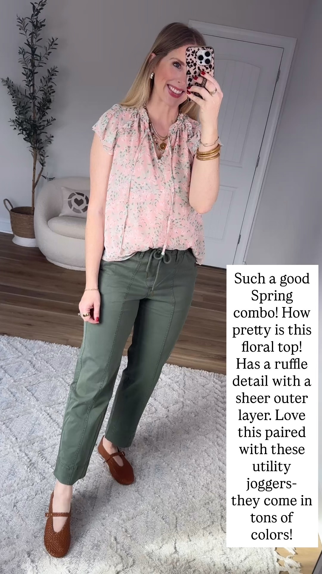 Kohls try on, floral top, olive green joggers 

#LTKootd #LTKWorkwear #LTKmomlife