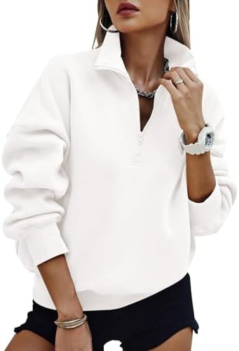 PRETTYGARDEN Womens Half Zip Oversized Sweatshirts Fleece Hoodies 2026 Trendy Long Sleeve Pullove... | Amazon (US)