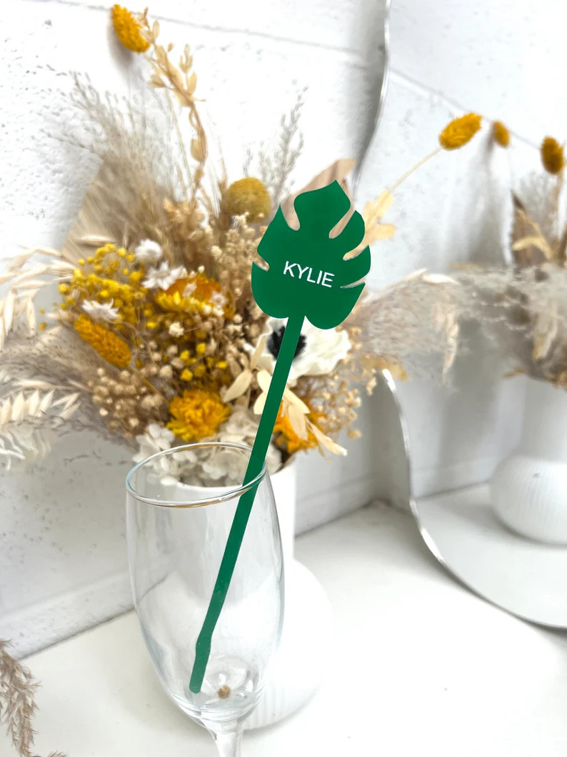 Monstera Leaf Drink Stirrers | Etsy (US)