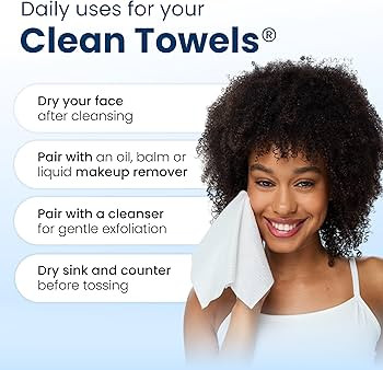 Clean Skin Club Clean Towels XL\u00ae, Travel Pack 100% USDA Biobased Disposable Face Towel, Ecze... | Amazon (US)