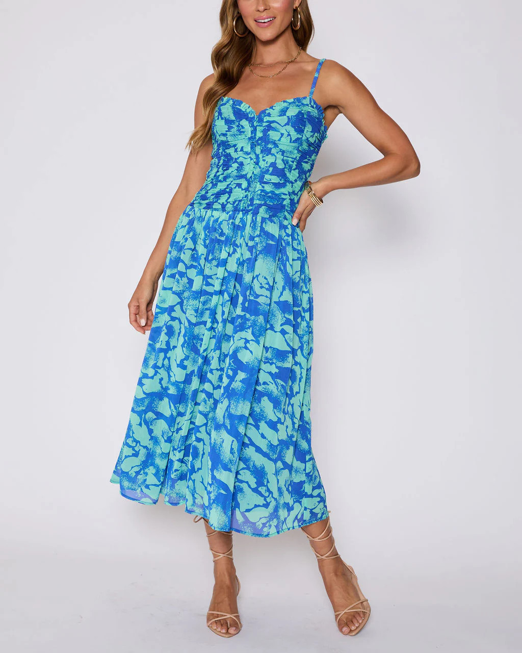 Esperanza Ruched Floral Maxi Dress | VICI