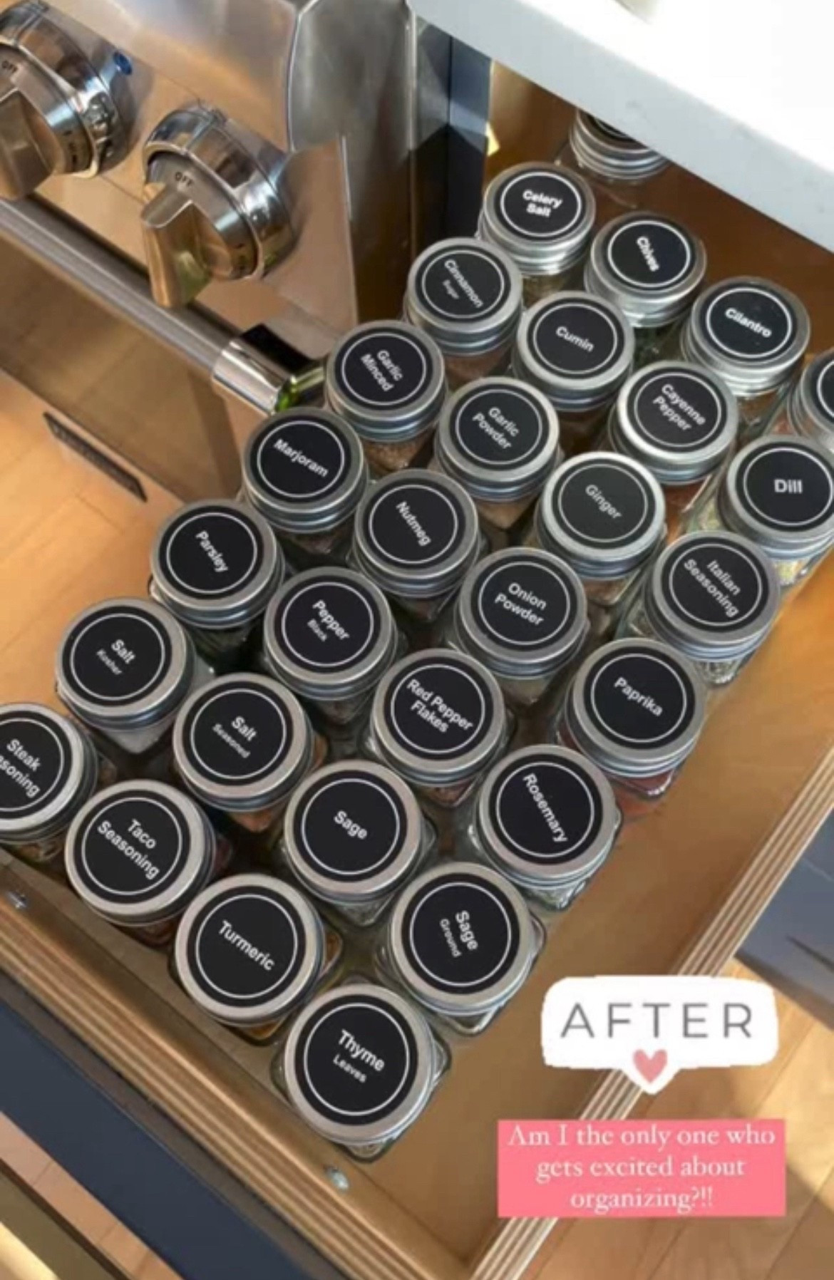 Kitchen organization
The sleek, uniform design fits perfectly in spice cabinets and looks amazing on the counter too.