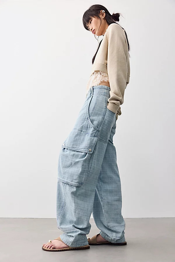 We The Free Brentwood Textured Cargo Jeans | Free People (Global - UK&FR Excluded)