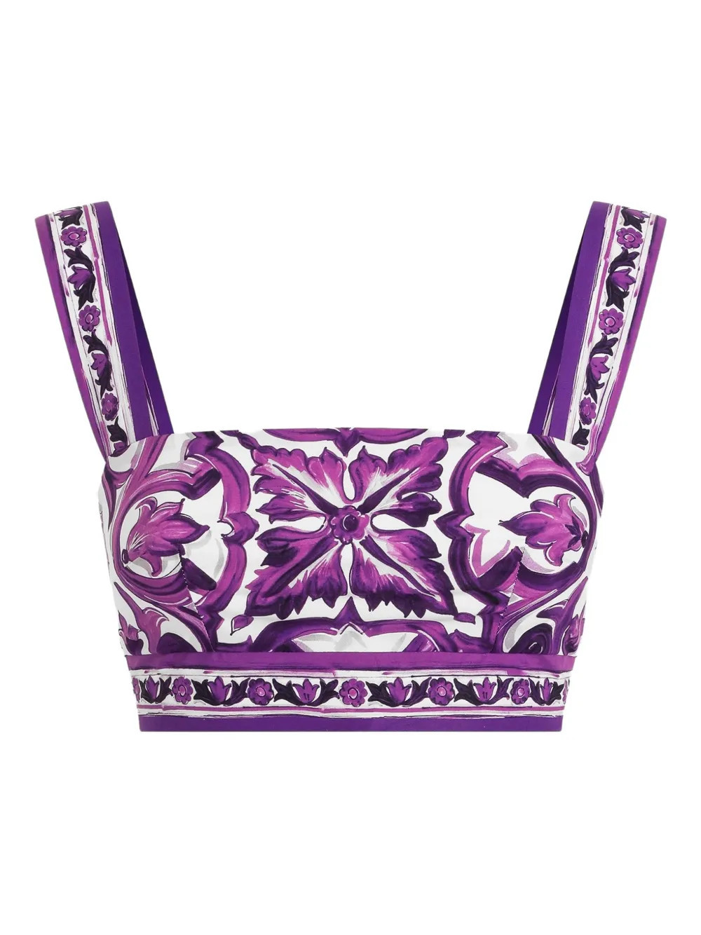 Dolce & Gabbana Majolica-print bralette top - White | Farfetch Global