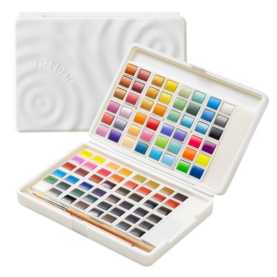 MEEDEN Watercolor Paint Set 96 Colors in Portable Box, Paint Kit with Brush, Palette, Art Supplie... | Amazon (US)