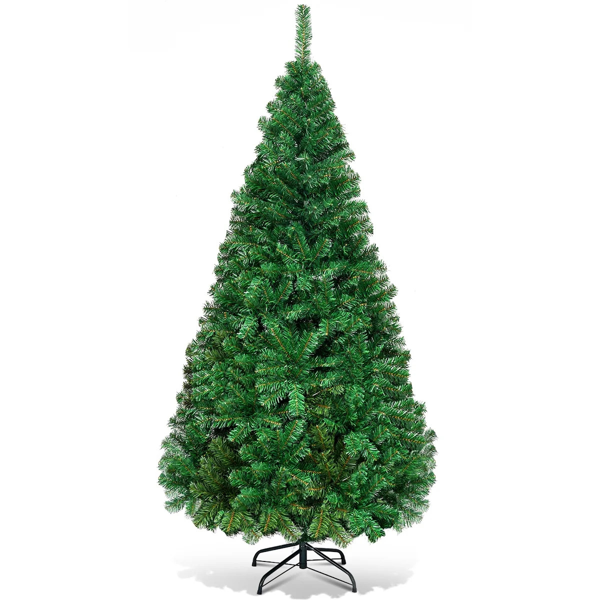 Topbuy Green Hinged Pine Artificial Christmas Tree, with PVC Branches including Solid Metal Legs ... | Walmart (US)