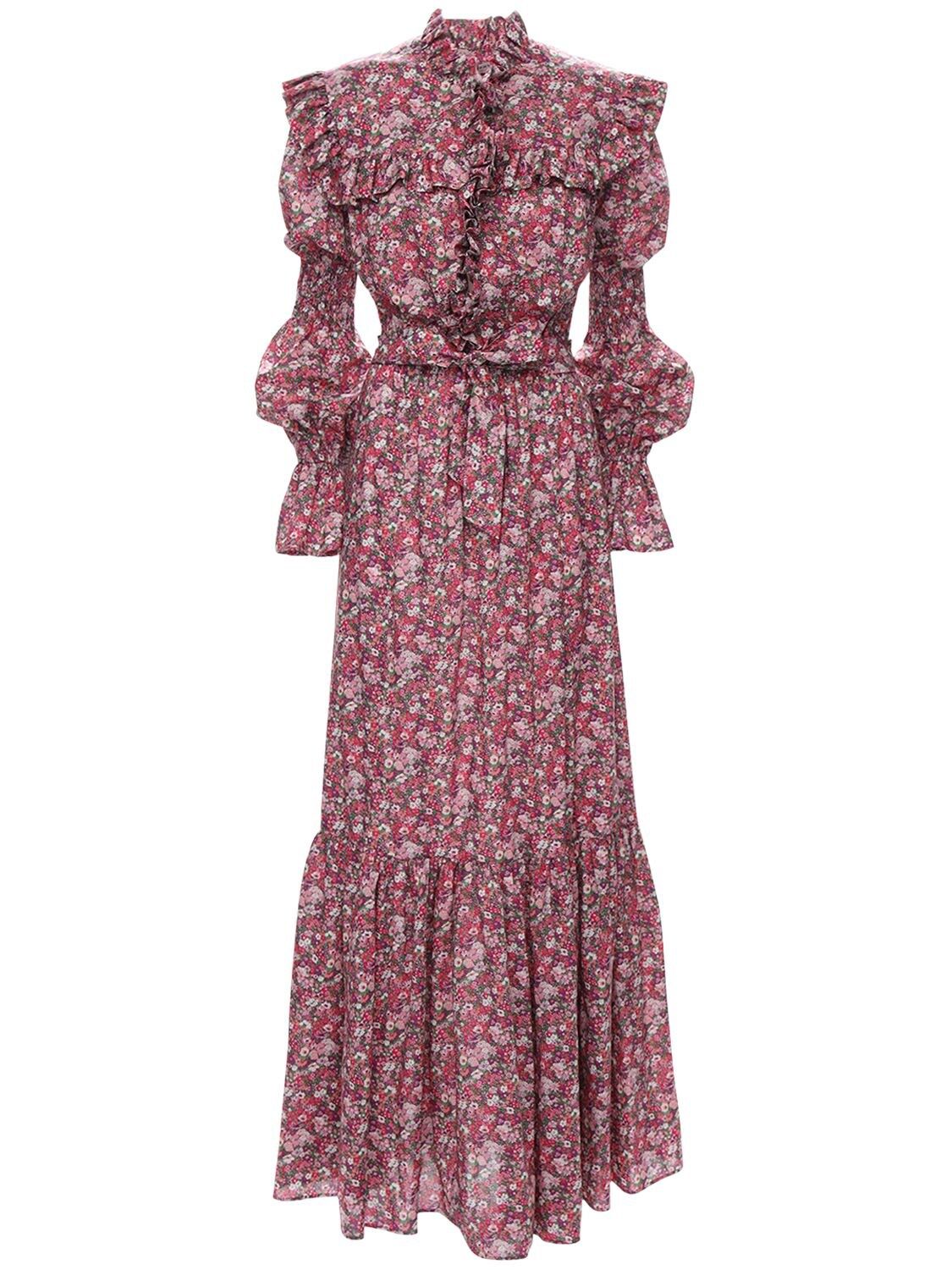 LIBERTY COTTON MUSLIN LONG DRESS | Luisaviaroma