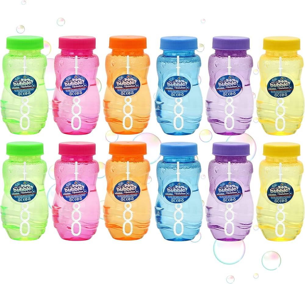JOYIN Bubbles Bottle 12 Pack 5 oz Party Favor for Kids Bulk Bubble Solution Blowing Wand 2 Dozen ... | Amazon (US)
