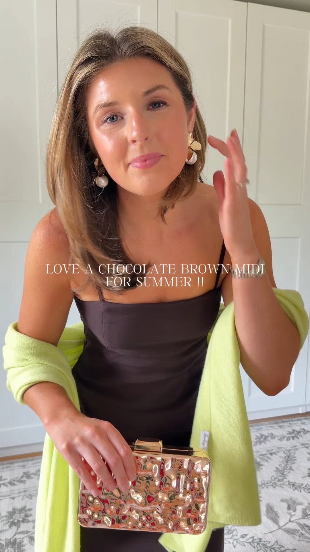 Classic brown midi dress for summer or fall! Wearing a S