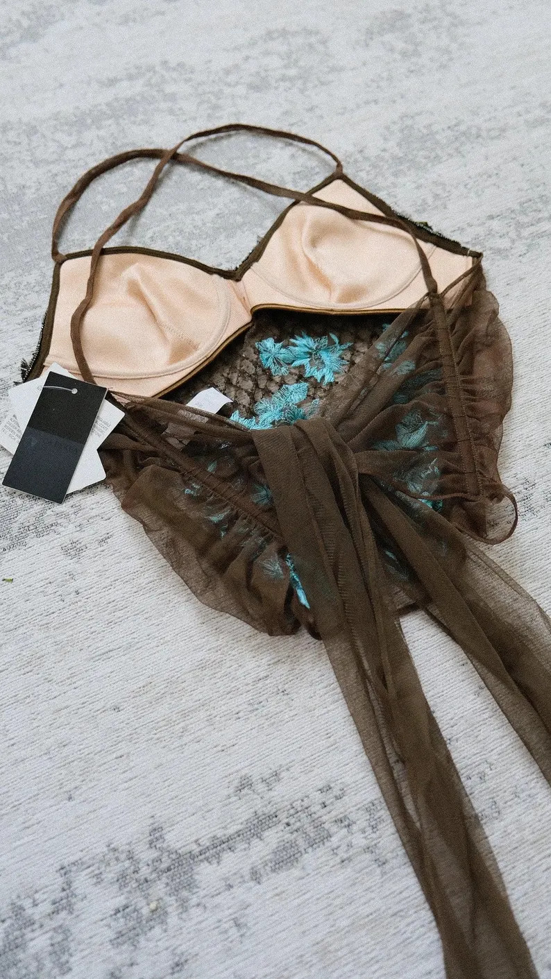 Vintage La Perla faux feather corset bustier | Etsy (US)
