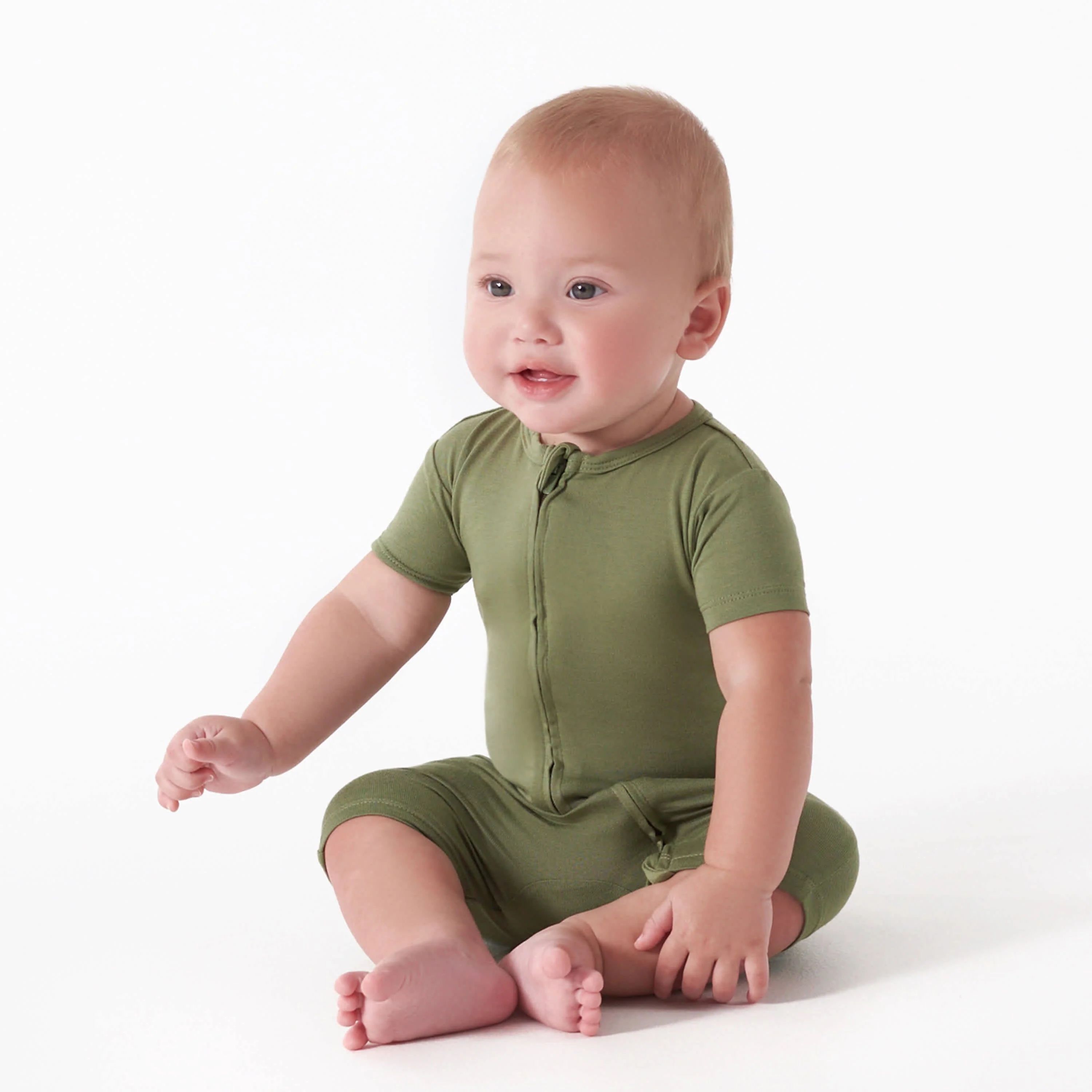 Baby Moss Buttery Soft Viscose Made from Eucalyptus Snug Fit Romper | Gerber Childrenswear