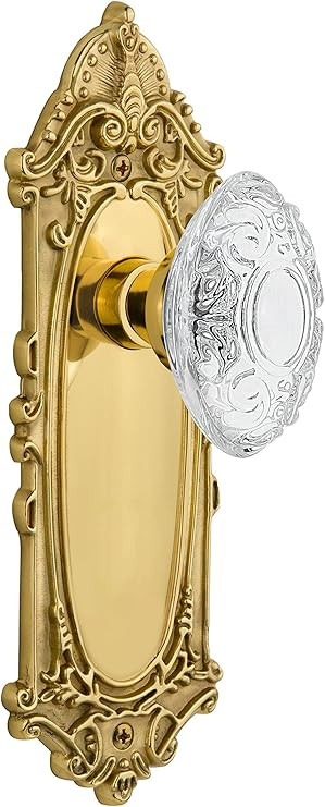 Nostalgic Warehouse 754569 Plate with Crystal Victorian Knob, 2.375", Polished Brass | Amazon (US)