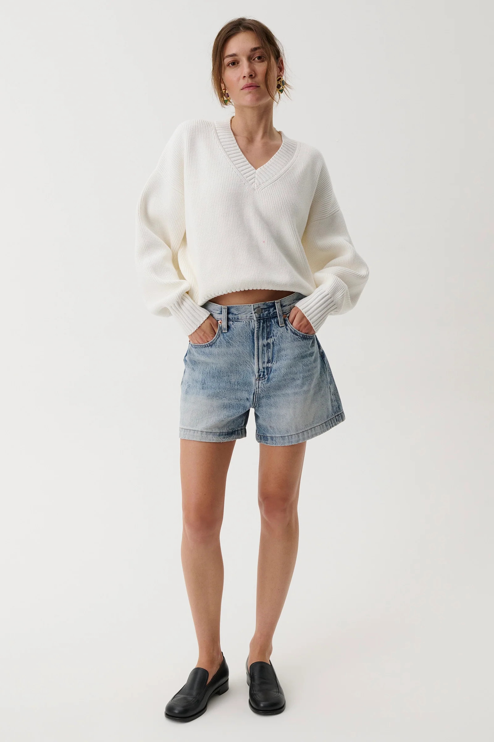 Saige High Rise A-Line Short - French Riviera | Pistola Denim