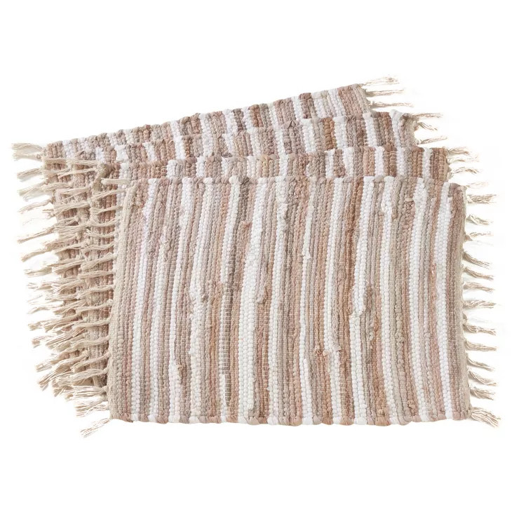 Saro Lifestyle Chindi Placemat, 14"x20" Oblong, Natural (Set of 4) | Target