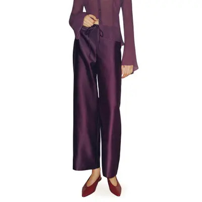 Reformation Olina Drawstring Crop Pants in Purple at Nordstrom, Size Small | Nordstrom