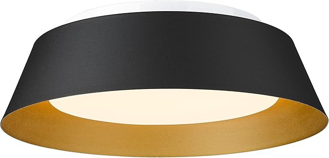AUTELO Close to Ceiling Light Fixtures, 16" Matte Black Flush Mount Ceiling Light in Frosted Glas... | Amazon (US)
