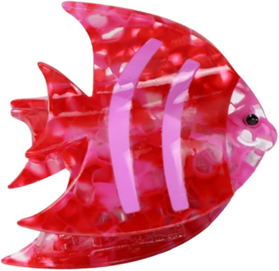 Cute Tropical Fish Hair Clip,Acetate Claw Clips,Hair Clips for Women,Jelly Red | Amazon (US)