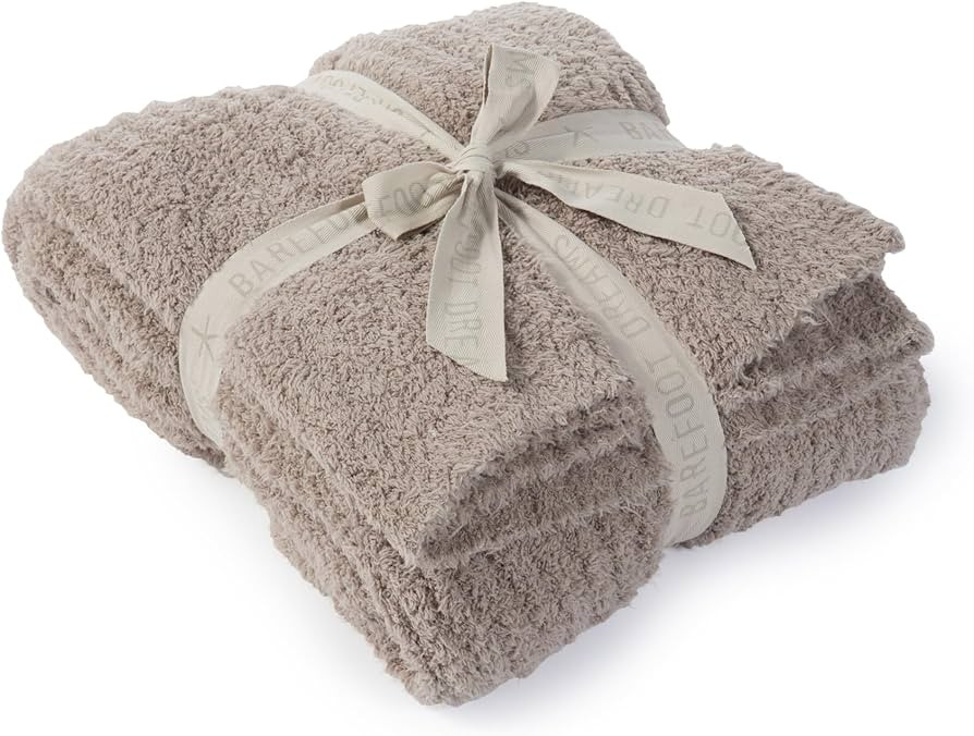 Barefoot Dreams Women's CozyChic Ribbed Throw, Sand, Tan, One Size | Amazon (US)