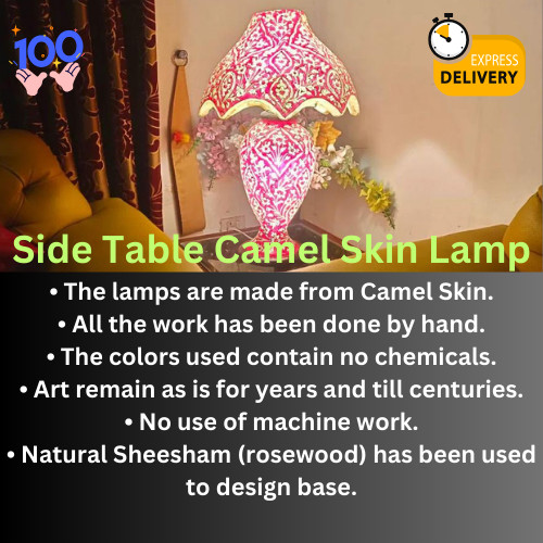 Modern Multani Unbreakable Handmade Side Table with Camel Skin Hand-Painted 22  | eBay | eBay US