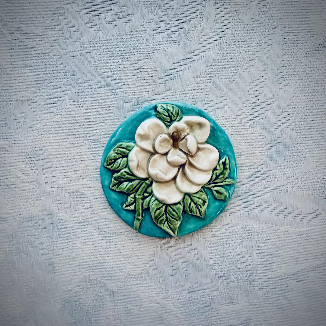 Ceramic Magnolia Specialty Tile, Hand Painted, Garden Mosaic Supply | Etsy (US)
