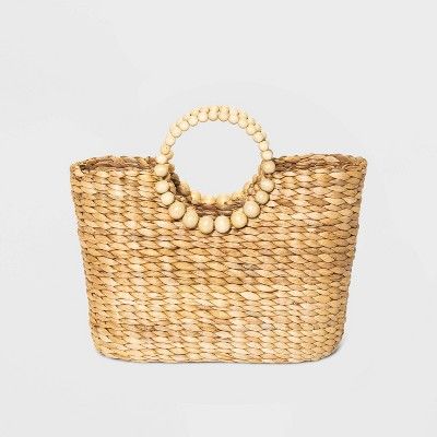 Circle Handle Straw Tote Handbag  | Target