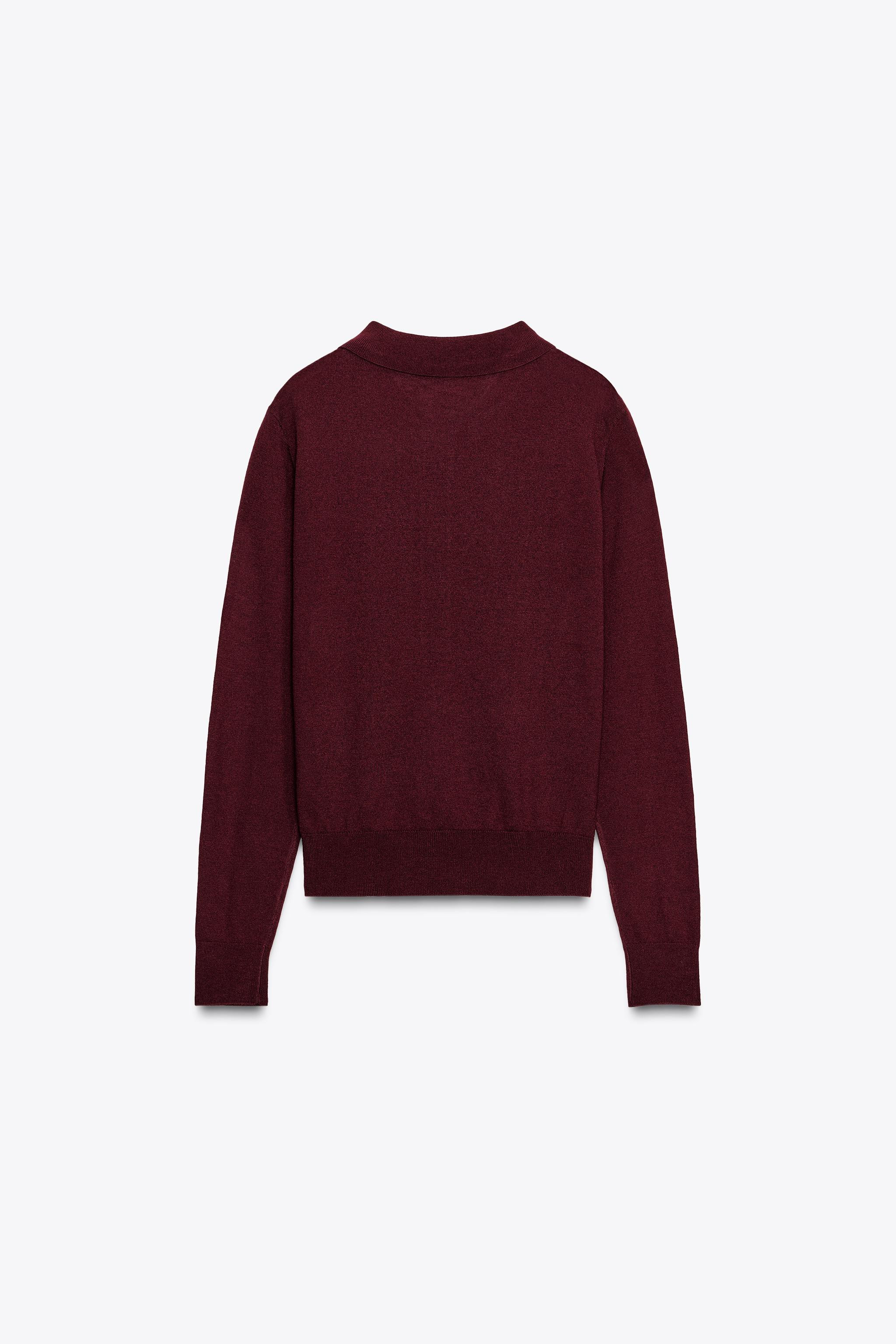 PLAIN KNIT POLO SWEATER | Zara US