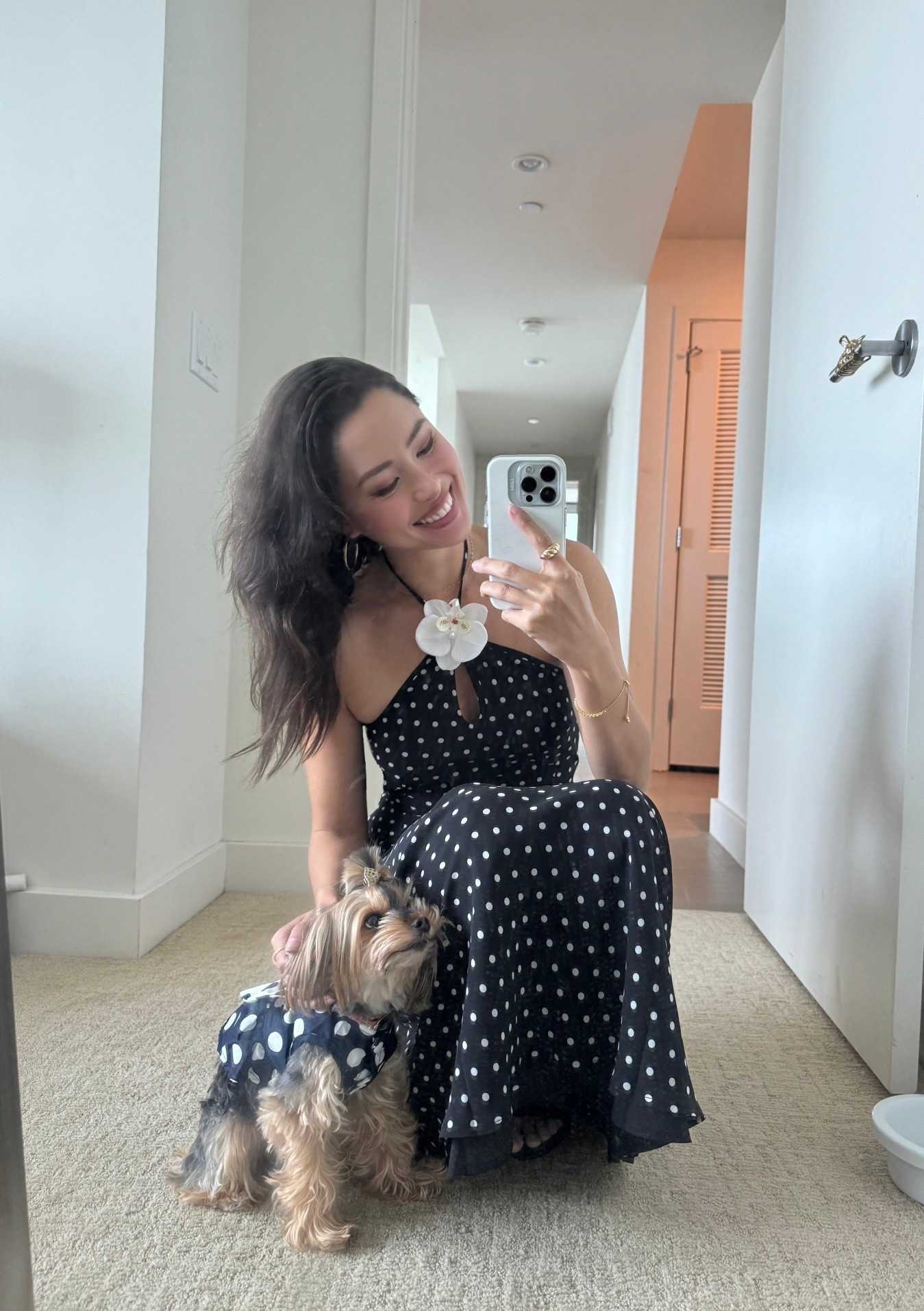 Matching in polka dots! Size XS in my dress

#LTKootd