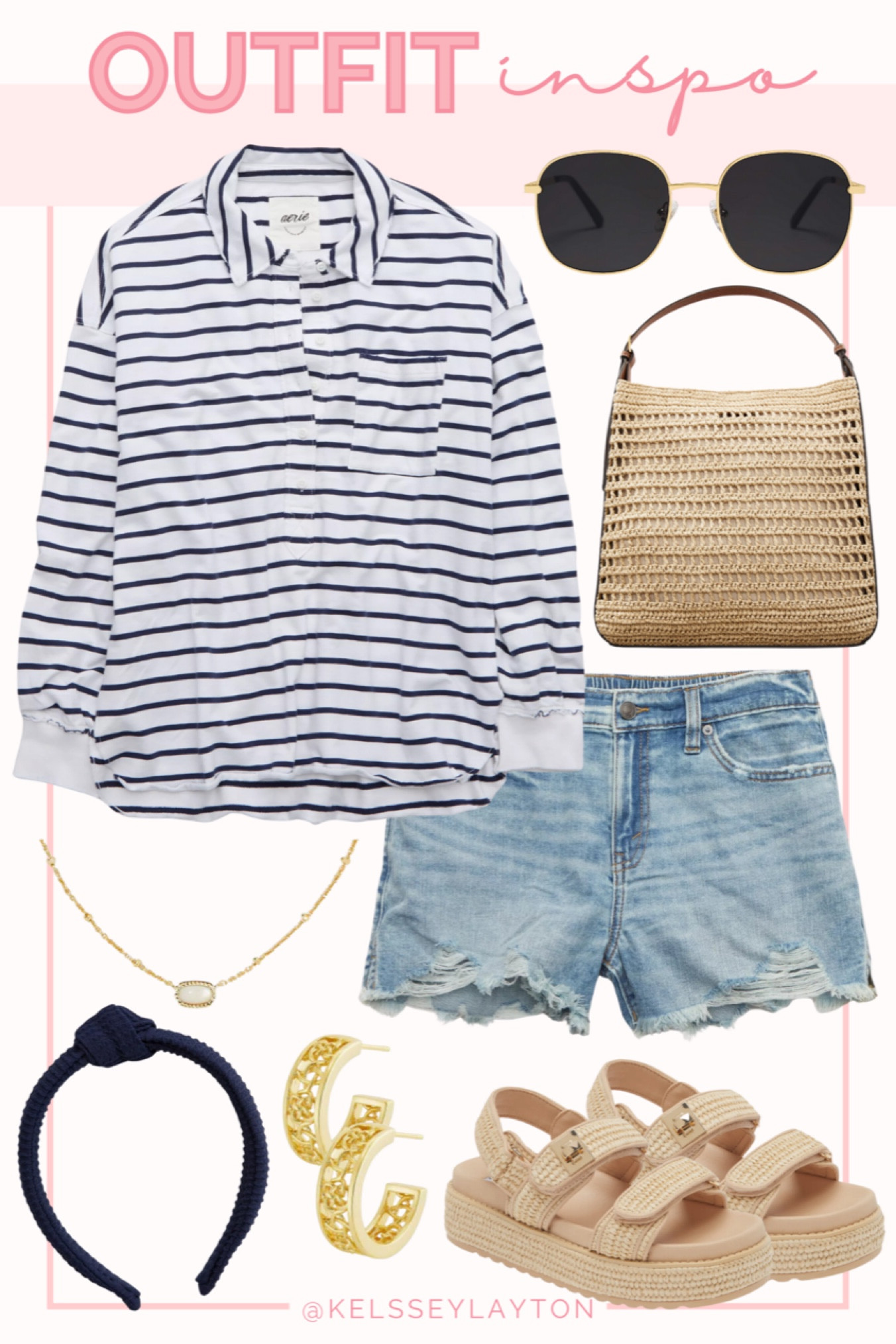 Outfit idea, aerie, casual outfit, jean shorts, woven bag, summer style 

#LTKSaleAlert #LTKFindsUnder50 #LTKStyleTip