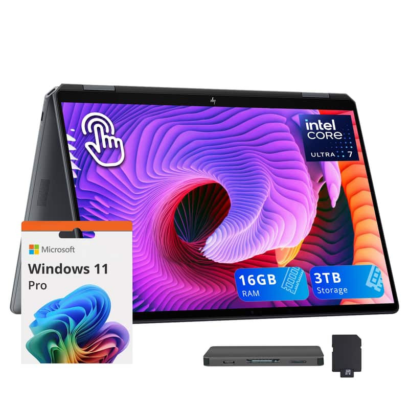 HP - Upgraded - OmniBook 14" Touch 2-in-1 Laptop,Ultra 7 256V,16GB RAM,2TB SSD+1TB Dock Set,Backlit,Fingerprint,Win 11 Pro - Gray | Best Buy U.S.