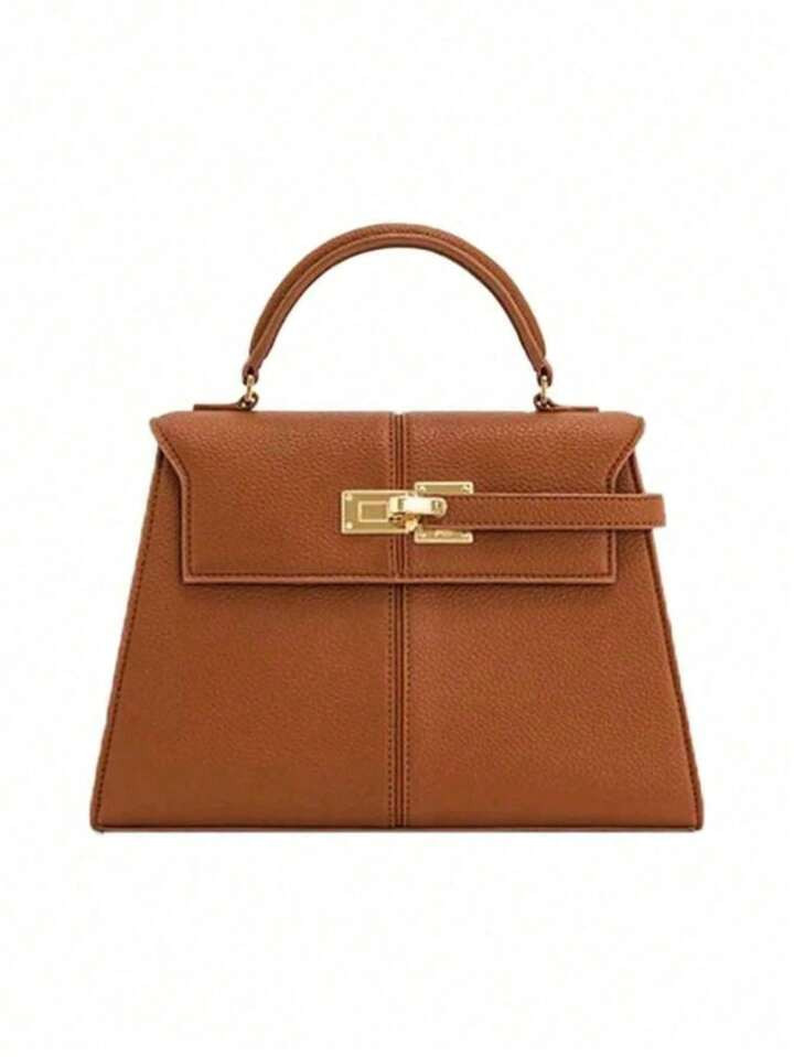 Modischer Klassischer Einfarbiger PU Wasserundurchlässiger Stoff, Quadrat-Tasche Mit Diamant-Gitter-Patchwork-Design, Verschluss Mit Drehverschluss, Tasche Geeignet Für Reisen, Einkaufen Und Partys. | SHEIN