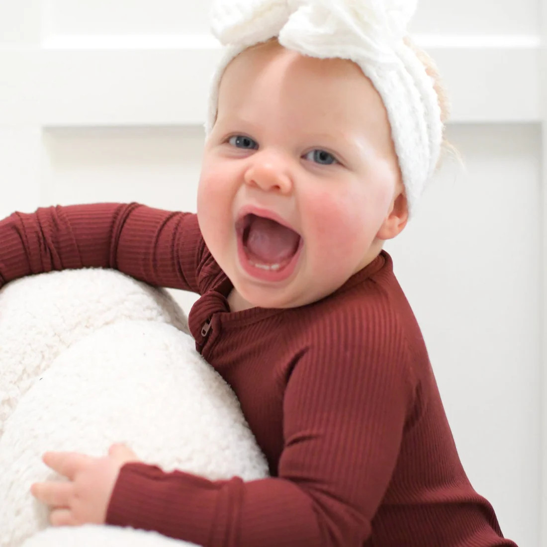 ZIP ROMPER - Oxblood Ribbed | millie + roo