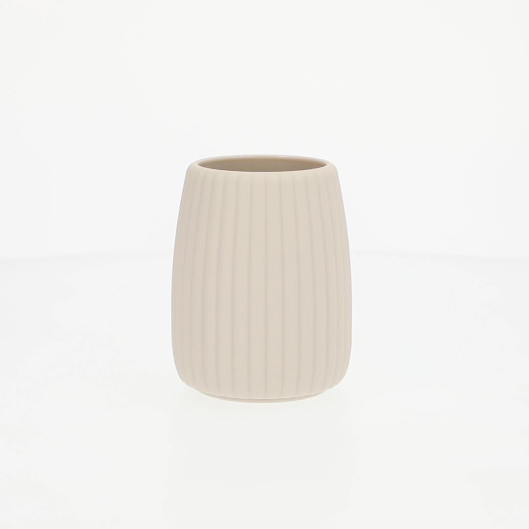 Mainstays Rubberized Plastic Ribbed Toothbrush Holder, Beige | Walmart (US)