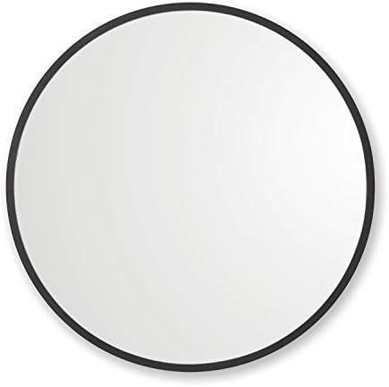 Better Bevel 24” x 24” Black Rubber Framed Mirror | Round Bathroom Wall Mirror | Amazon (US)